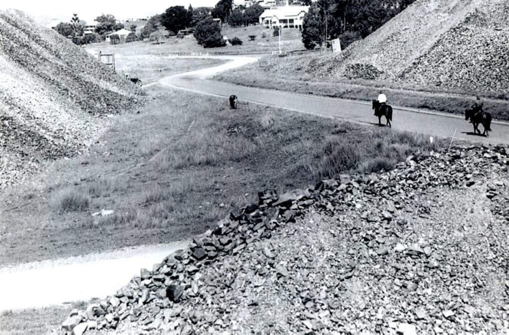 Mullock heaps near One Mile school. Mullock heaps near One Mile school.